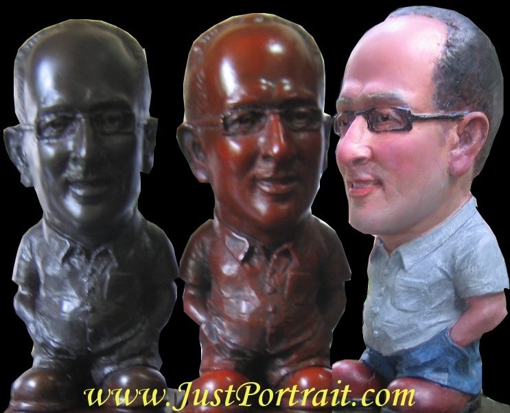 Custom caricature bust or 3d cartoon head, body builder