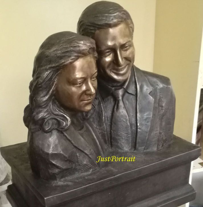 Custom Memorial Bust, Custom bronze portrait urns, personalized keepsake urns